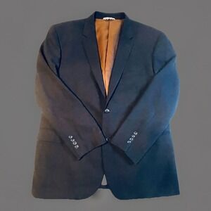 Mondo Super 120s Merino Wool Blazer Mens 46R Navy Double Vent